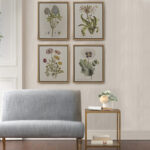 Herbal Botany 4-Piece Framed Canvas Wall Art Set with Botanical Illustrations - Image 2
