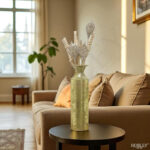 Hosley 16" High Gold Metal Decorative Tall Floor Vase - Metallic Centerpiece Vases for Floral Arrangements Home Decoration - Flower Bucket Vases for Gift, Spa, Reiki Meditation Settings - Image 5