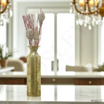 Hosley High Gold Metal Decorative Tall Floor 21.75" Vase Metallic Centerpiece for Floral Arrangements Home Decoration Flower Bucket for Gift - Image 4