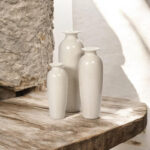 Hosley Set of 3 Crackle Ivory Ceramic Vases. Ideal Gift for Floral Arrangements Wedding or Special Occasions for Use in Home Office Decor Spa Aromatherapy Settings - Image 5