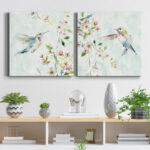 Hummingbird III - 2 Piece Wrapped Canvas Print Set