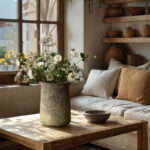 Icaria Rustic Ginger Root Brown Cement 11-Inch Tall Indoor and Outdoor Cylinder Vase - Image 2