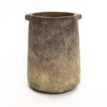 Icaria Rustic Ginger Root Brown Cement 11-Inch Tall Indoor and Outdoor Cylinder Vase