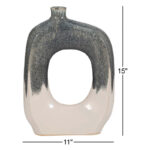 Ilariana Stoneware and Ceramic Vase with Sculptural Open Silhouette and Modern Art-Inspired Design Element or Decorative Display on Shelves or Tabletops in Contemporary Interiors - Image 4