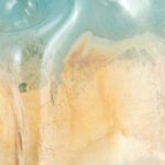 Isolina Beach-Inspired Decorative Glass Vase â€“ Tall Vase and Table Vase for Shelf Decor, Entryway or Mantel Styling â€“ Unique Home Decor Flower Vase Accent â€“ Blue & Tan - Image 3