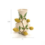 Ivory with Yellow Lemons 13.8-Inch Tall Vase - Image 4
