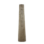 Jennalyn Aluminum Metal Slim Flat Tall Floor Cone Decorative Brass Vase with Textured Ridges - Image 6