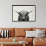 Jeylan " Hey Dude Highland Cow BW " by The Creative Bunch Studio