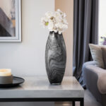 Katrina Grey Swirl Glass Vase