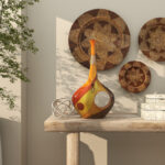 Kawamura Multi Colored Polystone Abstract Decorative Vase with Wrapped Beaded Accent - Image 4