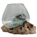Kaydenze Decorative Glass Planter on Wood Base - Image 7