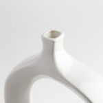 Keiko 15" Modern Cut Out White Ceramic Vase - Image 3