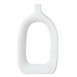 Keiko 15" Modern Cut Out White Ceramic Vase - Image 6