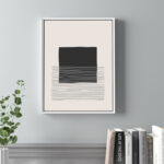 Kiro Minimal Geometric Lines and Squares VIII - Floater Frame Print on Canvas