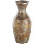 Kirthana Bamboo Wood Antique Inspired Pot Decorative Brown Vase