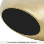 Kuba 8" Satin Gold Ceramic Decorative Vase - Image 6