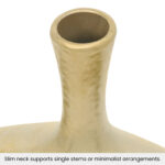 Kuba 8" Satin Gold Ceramic Decorative Vase - Image 8