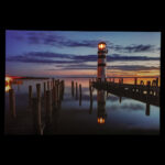 LED Lighted Coastal Sunset Lighthouse Scene Canvas Wall Art 15.75" x 23.5" - Image 4
