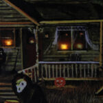 LED Lighted Creepy Haunted House Halloween Canvas Wall Art - Image 4