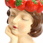 Lady Strawberries Ceramic 11.4-Inch Tall Sculpture Vase - Image 3