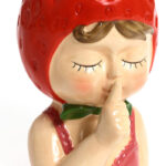 Lady Strawberries Ceramic 8.7-Inch Tall Sculpture Vase - Image 3