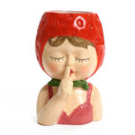 Lady Strawberries Ceramic 8.7-Inch Tall Sculpture Vase - Image 5