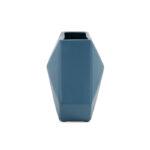 Lalar Matte Teal Contemporary 3-D Geometric Ceramic Vase - Image 6
