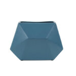 Lalar Matte Teal Contemporary 3-D Geometric Ceramic Vase - Image 7