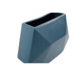Lalar Matte Teal Contemporary 3-D Geometric Ceramic Vase - Image 8