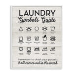 Laundry Symbols Guide Typography - Floater Frame Textual Art on Wood