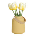 Lido 6" Modern Ceramic Sage Green Table Vase with Strap Handle - Image 8