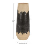 Lona Porcelain Ceramic Decorative Black Vase with Terracotta Details - Image 5