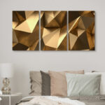 Luxury Abstract Polygonal Background 3D Effect Rendering Canvas 3 Pieces Print - Image 7