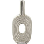 Maebri Aluminum Metal Circular Decorative Vase with Linear Etchings - Image 2