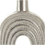 Maebri Aluminum Metal Circular Decorative Vase with Linear Etchings - Image 8