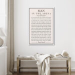 Man In The Arena' Speech By Theodore Roosevelt Inspirational Words Framed On Canvas Print Wall Art - Image 5