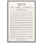 Man In The Arena' Speech By Theodore Roosevelt Inspirational Words Framed On Canvas Print Wall Art - Image 7