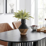 Masanari Diamant Revese Hourglass Modern Two Tone Tabletop Vase - Black And Walnut - Image 5