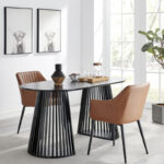 Masanari Diamant Revese Hourglass Modern Two Tone Tabletop Vase - Black And Walnut - Image 6