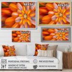 Massive Orange Fractal Flower - Extra Large Floral Canvas Art Print - Image 4