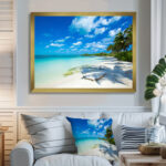 Mattos 'Tropical Beach with Palm Shadows' - Photographic Print