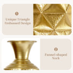 Medhansh Metal Floor Vase, Tall Large Floor Vase with Glittering Triangle Prism Design (Set of 3) - Image 8