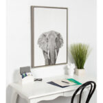 Melita Elephant Animal Print Black and White Portrait by Simon Te Tai - Photograph Print on Canvas