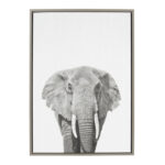 Melita Elephant Animal Print Black and White Portrait by Simon Te Tai - Photograph Print on Canvas - Image 2