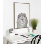 Melita Lion Animal Print Black and White Portrait by Simon Te Tai - Photograph Print on Canvas - Image 2