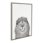 Melita Lion Animal Print Black and White Portrait by Simon Te Tai - Photograph Print on Canvas - Image 3