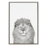 Melita Lion Animal Print Black and White Portrait by Simon Te Tai - Photograph Print on Canvas - Image 4