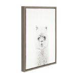 Melita Paris Hairy Alpaca Black and White Portrait by Simon Te Tai - Floater Frame Photographic Print on Canvas - Image 6