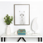 Melita Paris Hairy Alpaca Black and White Portrait by Simon Te Tai - Floater Frame Photographic Print on Canvas