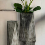Metal Geometric Antique Silver Floor Vases (Set of 2) - Image 5